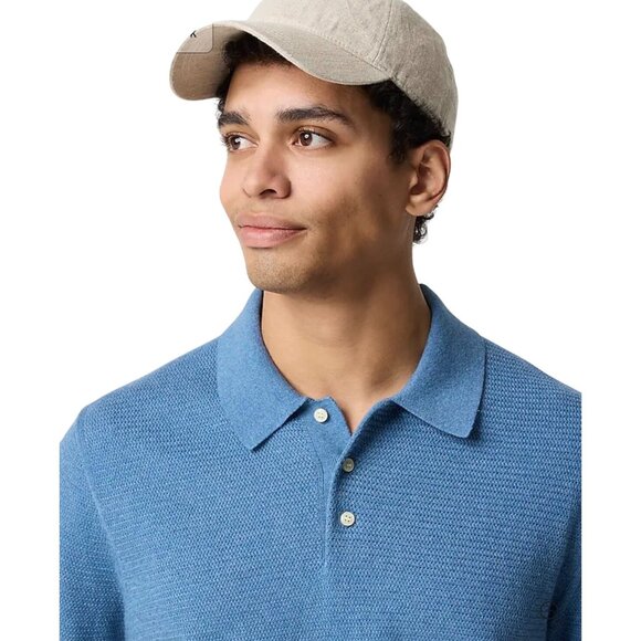 J CREW Blue Basketweave Collared Polo Shirt Size XXL NEW NWT - Picture 2 of 2